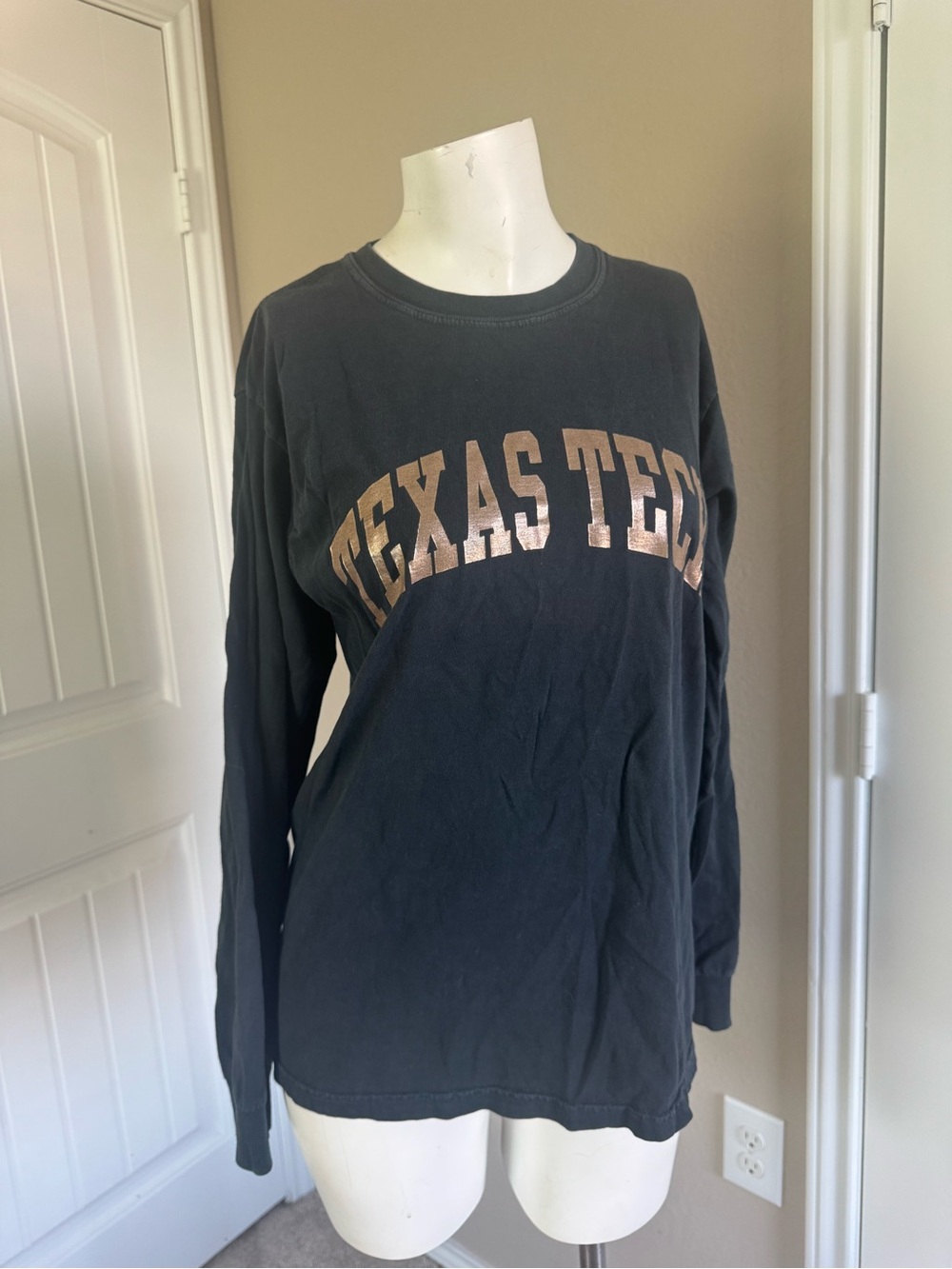 Comfort Colors Texas Tech Black Long Sleeve Tee